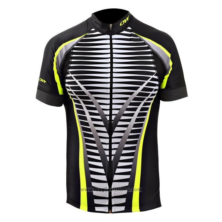 2020 Abbigliamento Ciclismo One Way Nero Giallo Manica Corta e Salopette